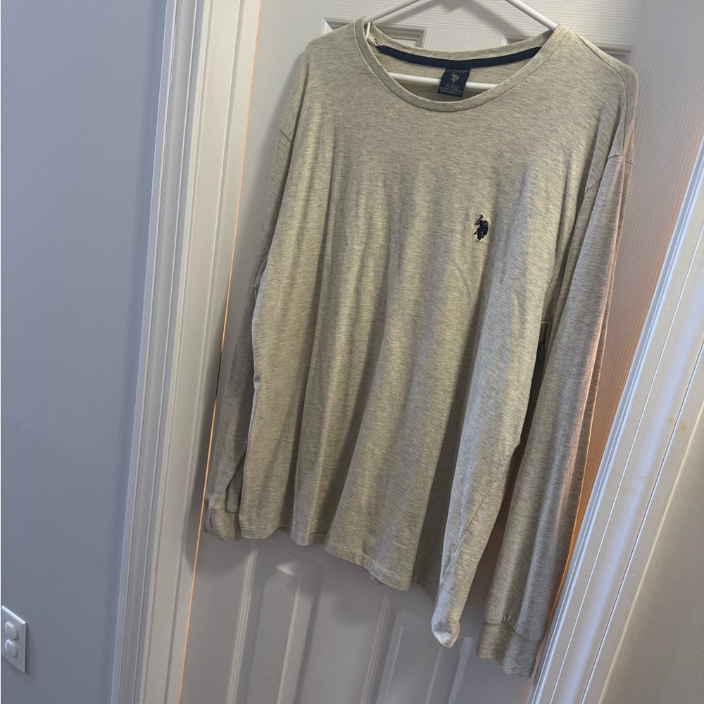 U.S. Polo Assn. Long Sleeve Crewneck Shirt - Oatmeal Large